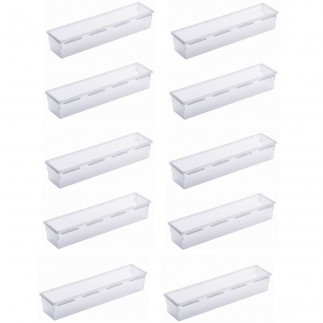 LOT DE 10 organiseurs de tiroir en plastique multi-usages 30x8xh.5cm
