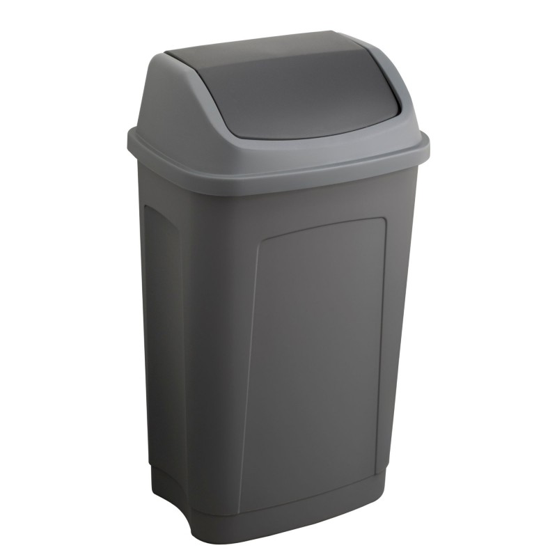 Poubelle à couvercle basculant 50 litres rectangulaire en plastique recyclé SWING