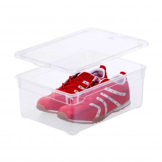 Lot de 10 boîtes de rangement en plastique transparent 10L avec couvercle CLEAR BOX pour chaussures
