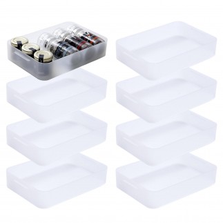 Lot de 8 petites boîtes de rangement en plastique transparent format A4 PURE BOX