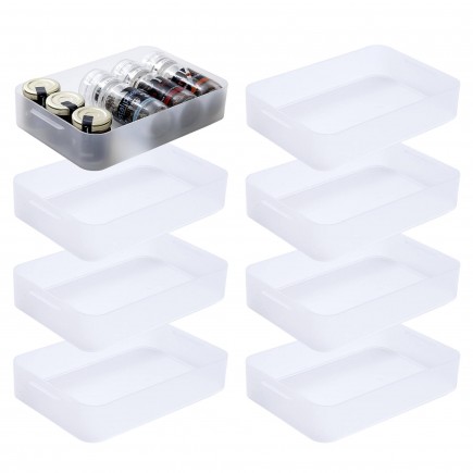 Lot de 8 petites boîtes de rangement en plastique transparent format A5 PURE BOX