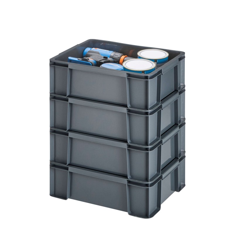 LOT DE 4 bacs de rangement renforcés MASTERBOX 9 Litres