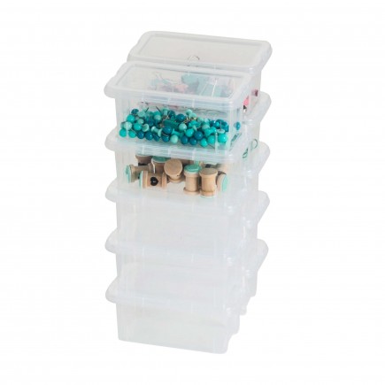 Lot de 10 petites boîtes de rangement en plastique transparent 0,5L avec couvercle VIEW BOX